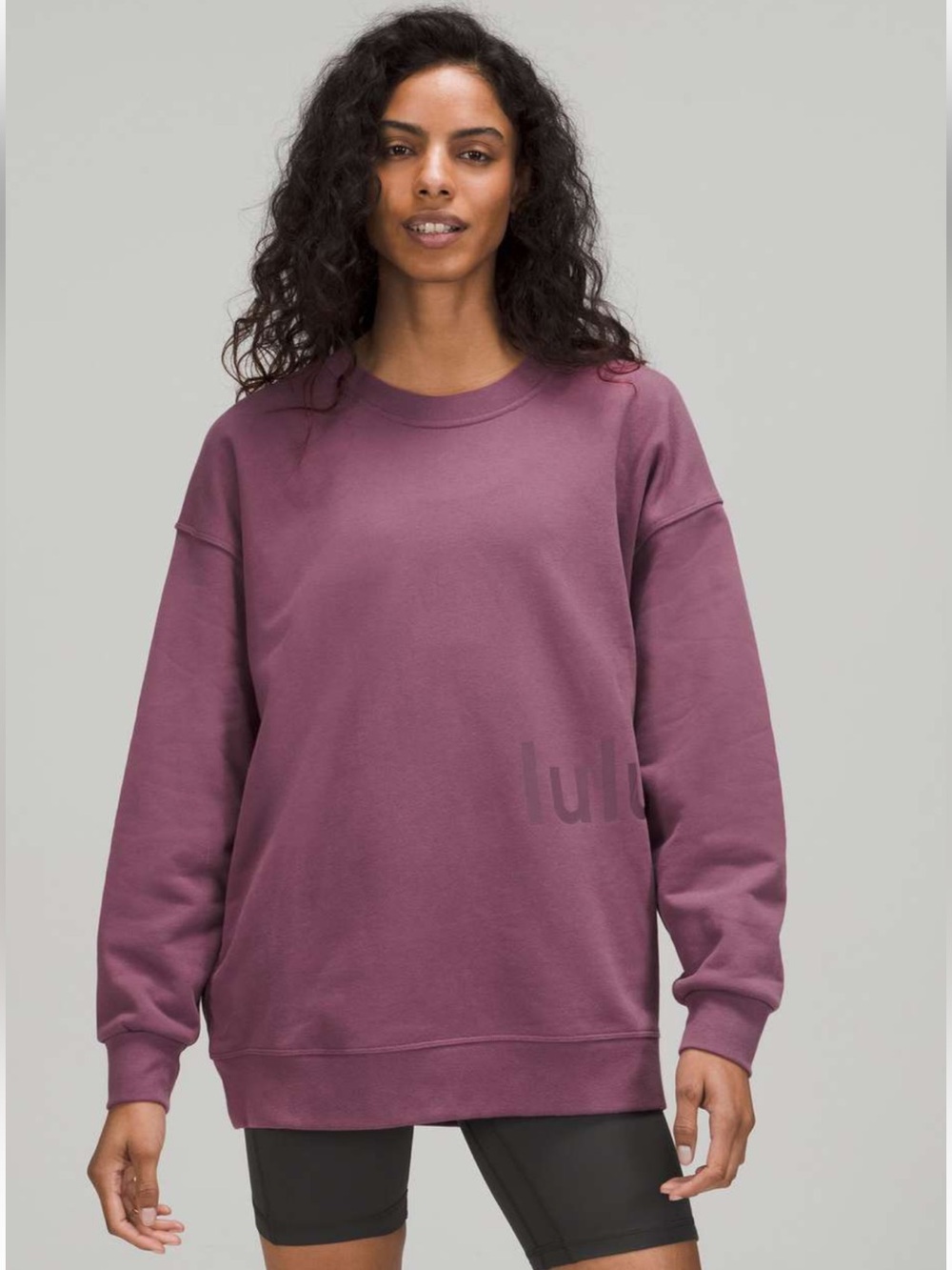 Lululemon Perfectly Oversized Crew Graphic in  Vintage Plum